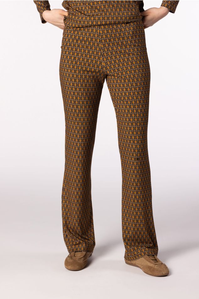 Straight-Leg Printed Jersey Trousers