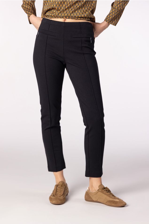 Skinny Trousers with Front Seam Detail