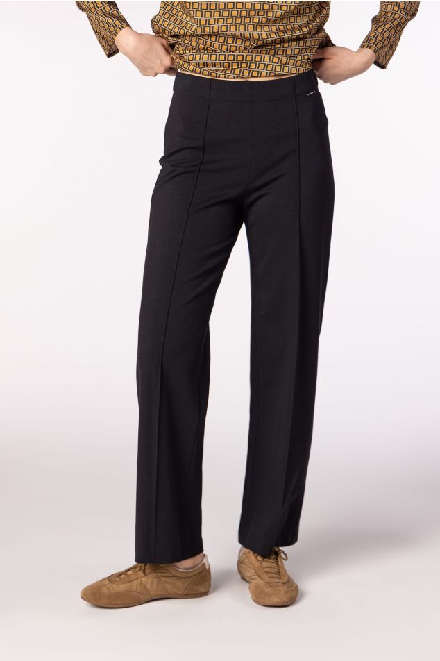 Straight-Leg Trousers with Front Crease