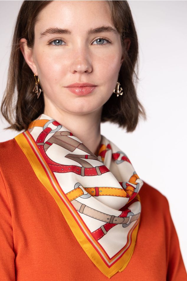 Equestrian Print Satin Bandana