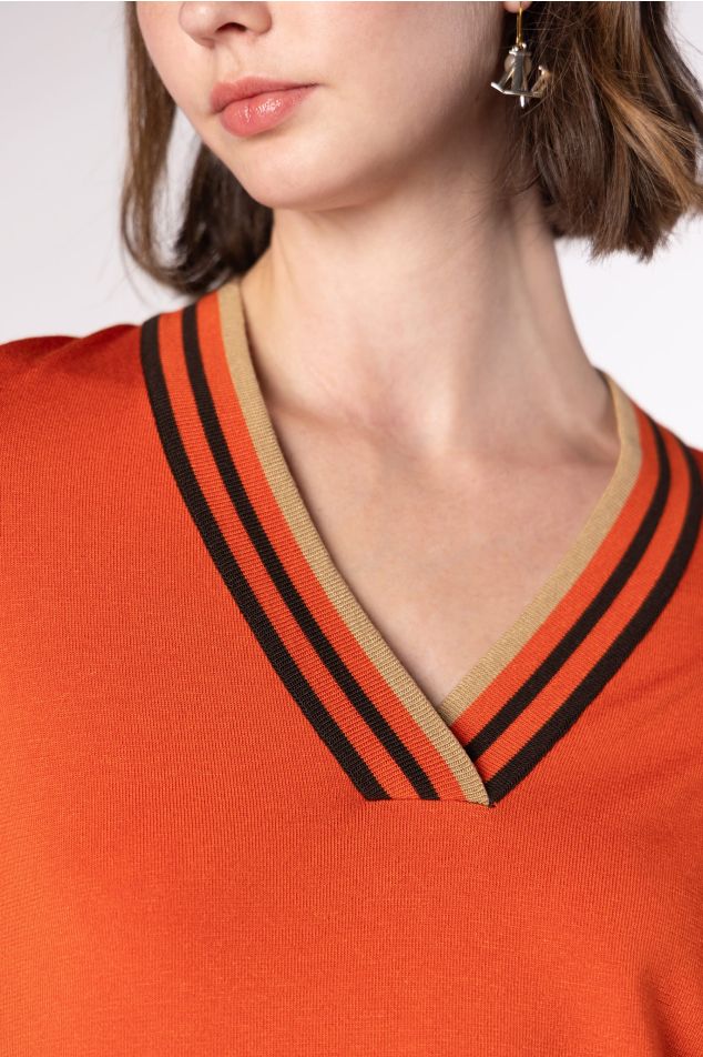 V-Neck Long-Sleeved Sweater