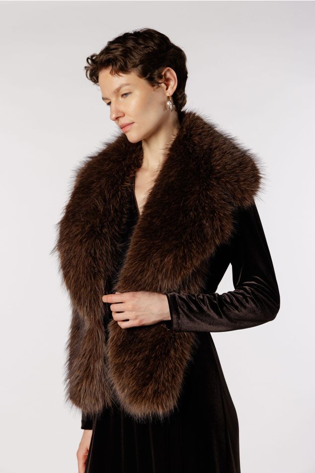 Faux sable fur collar
