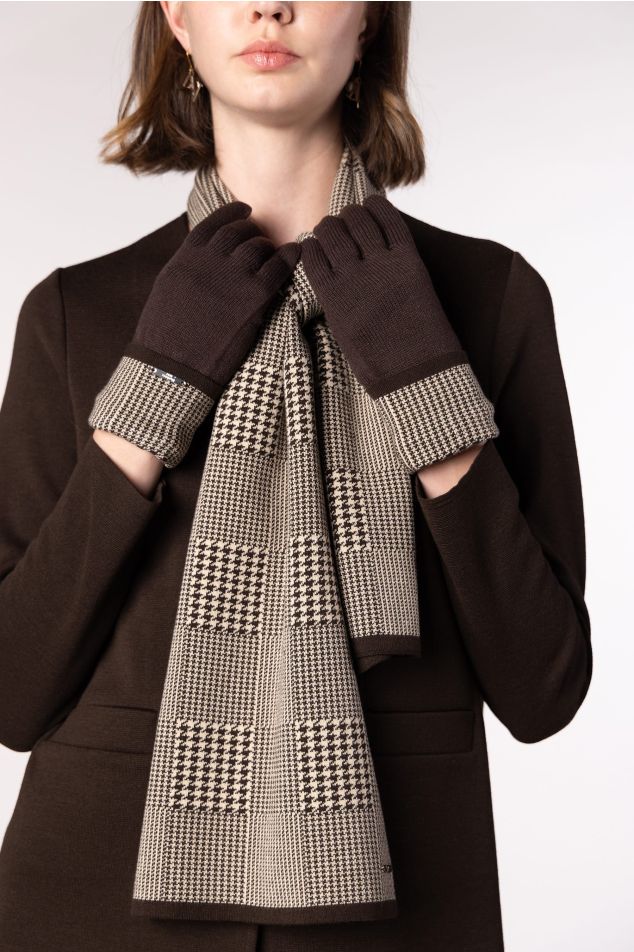 Bufanda de punto jacquard cuadro Gales
