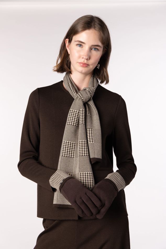 Bufanda de punto jacquard cuadro Gales