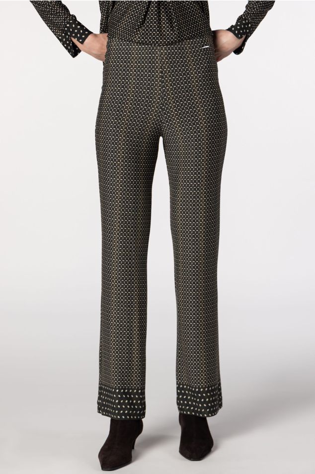 Straight-Leg Printed Jersey Trousers