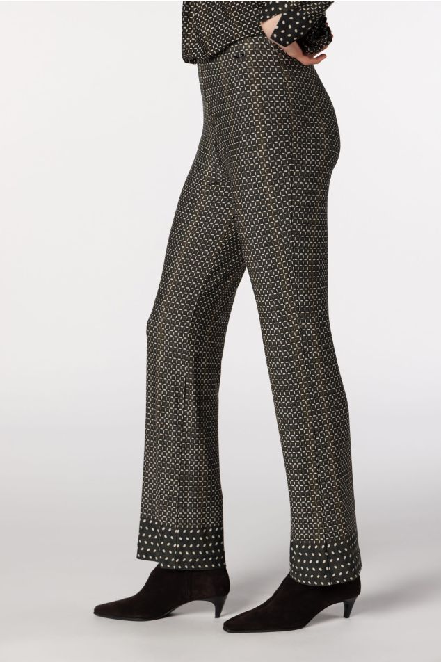 Straight-Leg Printed Jersey Trousers