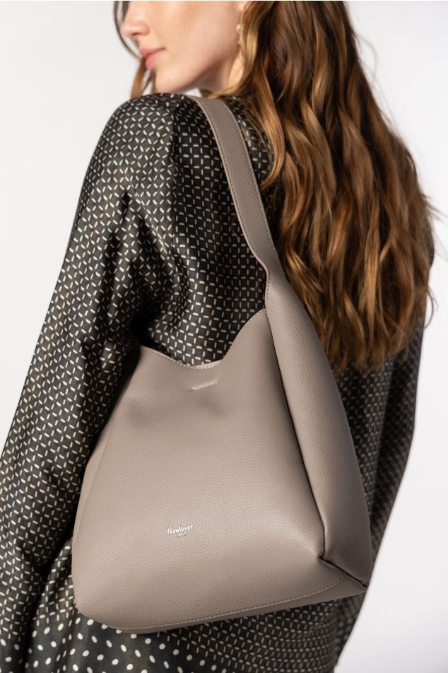 Small soft hobo bag in vegan leather