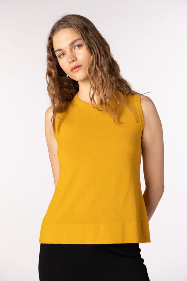 Sleeveless Wool Knit Sweater