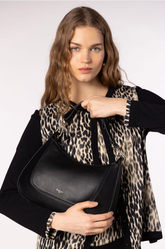 Medium crescent vegan leather bag