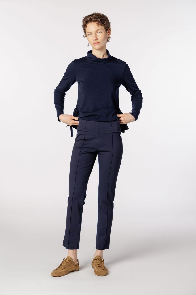 Skinny Trousers with Front Seam Detail