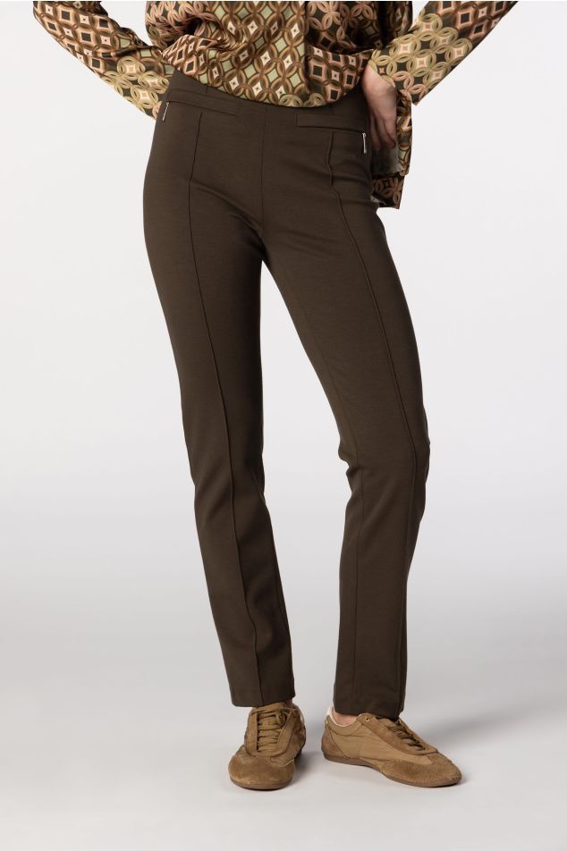 Skinny Trousers with Front Seam Detail