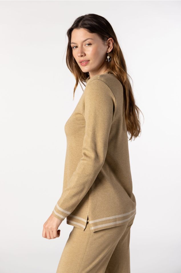 Houndstooth Jacquard Knit Sweater