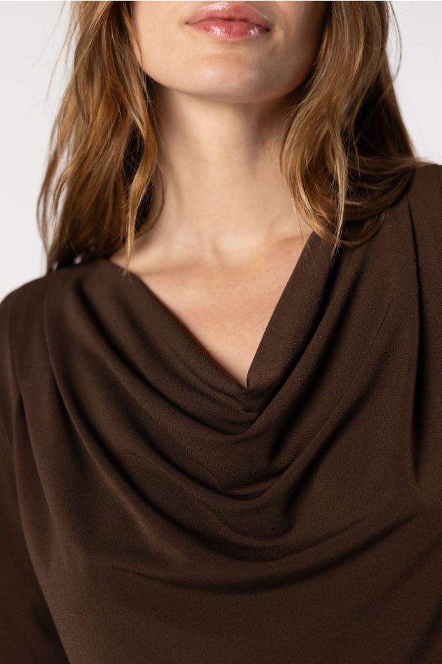 Draped Neckline Jersey Top