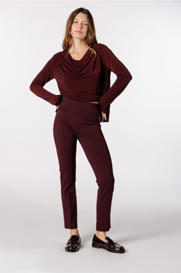 Skinny Trousers with Front Seam Detail