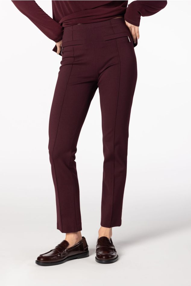 Skinny Trousers with Front Seam Detail