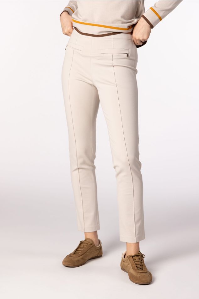 Skinny Trousers with Front Seam Detail