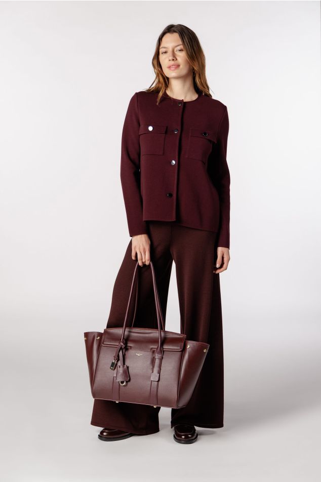 Chaqueta de punto milano con bolsillos