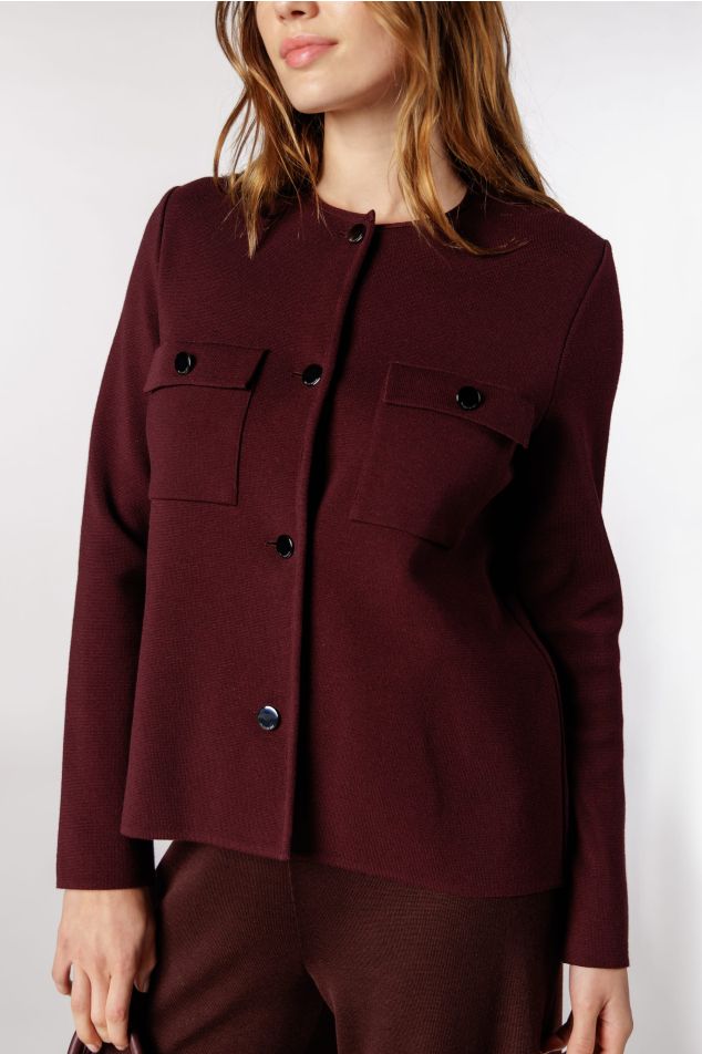 Chaqueta de punto milano con bolsillos