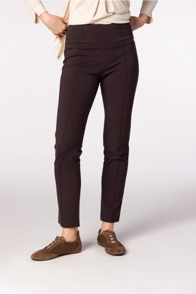 Skinny Trousers with Front Seam Detail