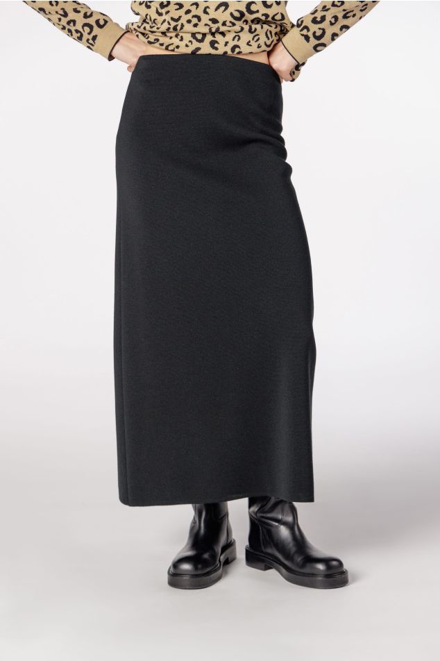 Long Milano Knit Midi Skirt