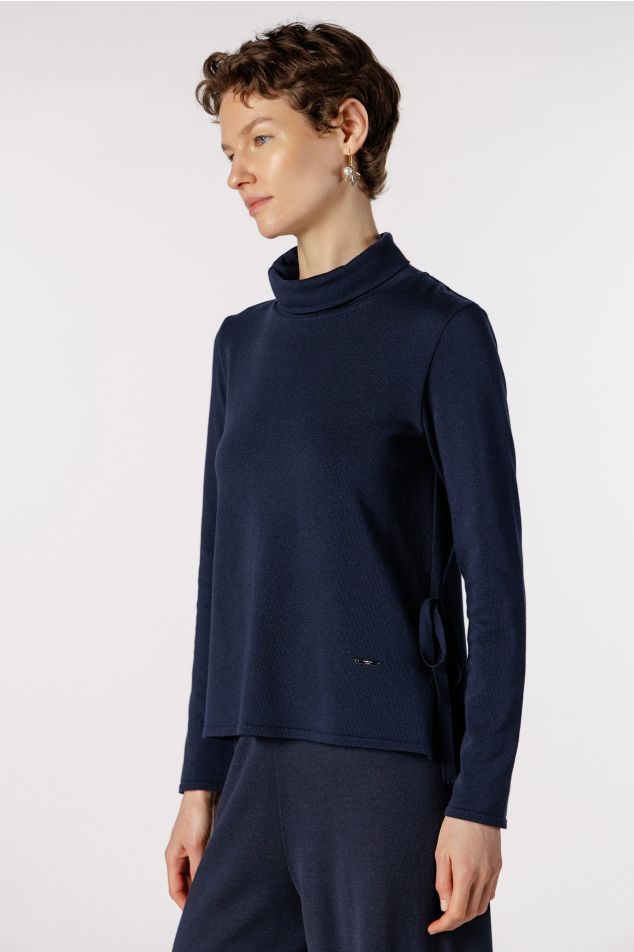 Knit Sweater with Decorative Ties