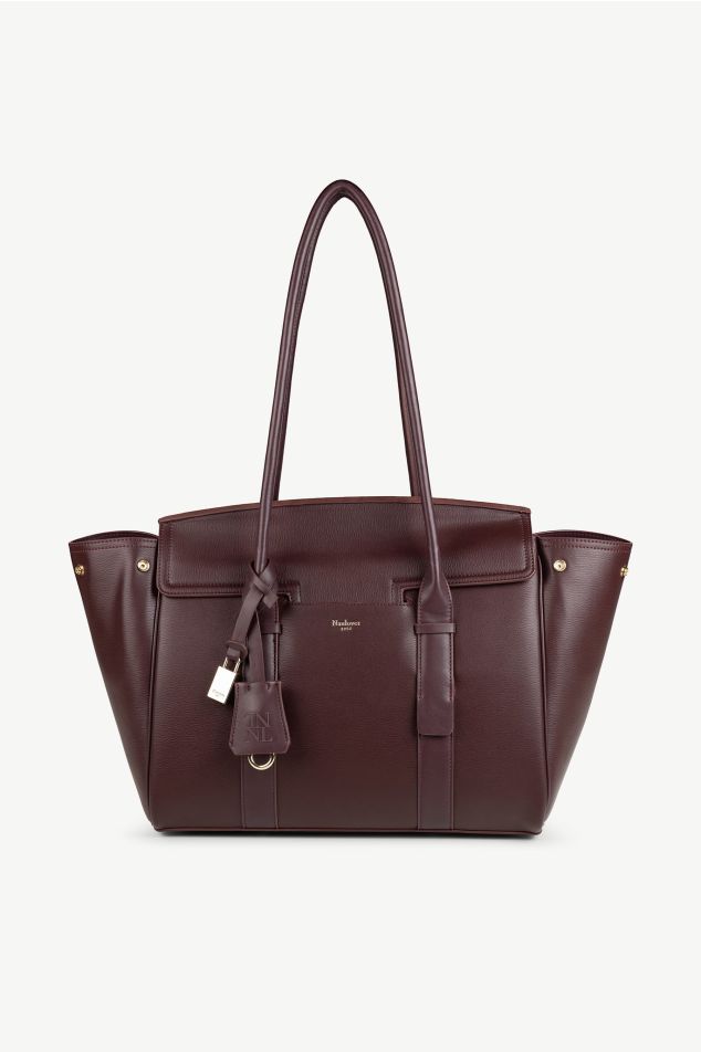 Large trapeze bag in smooth vegan leather