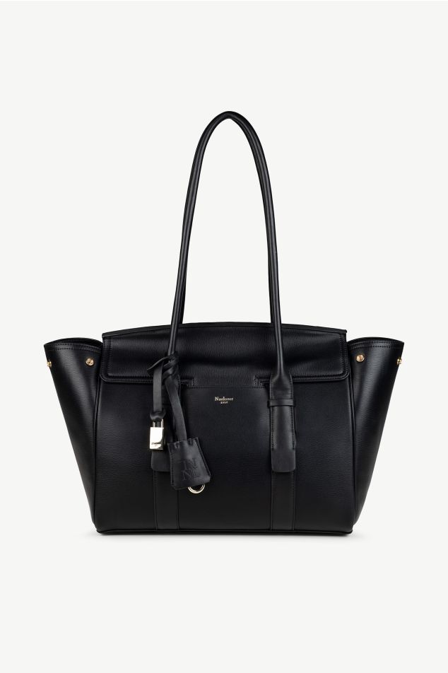 Large trapeze bag in smooth vegan leather