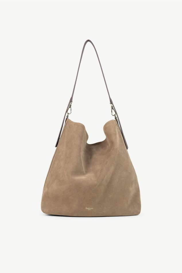 Large suede hobo bag