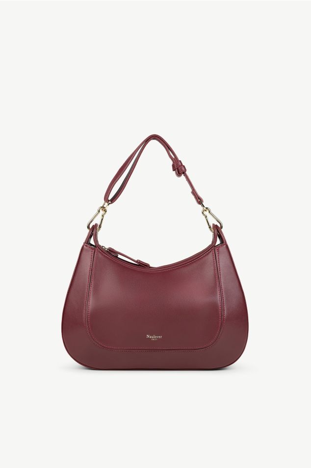 Structured Half-Moon Bag in Smooth Vegan Leather