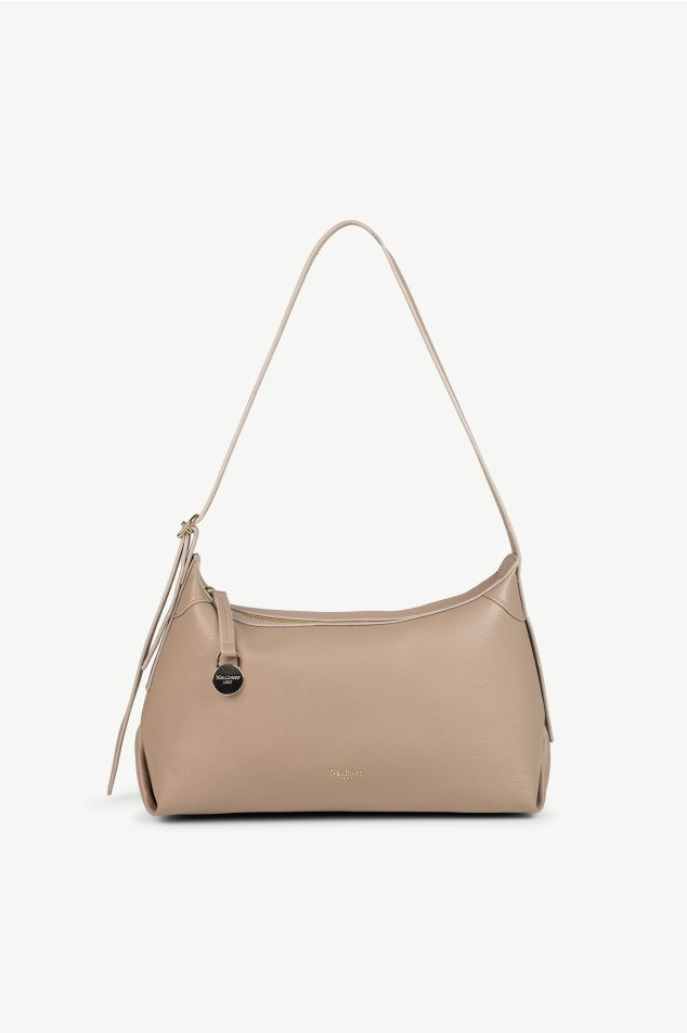 Triangular Shoulder Bag with Logo Charm