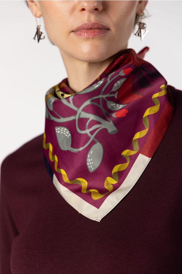 Fruit Print Satin Bandana