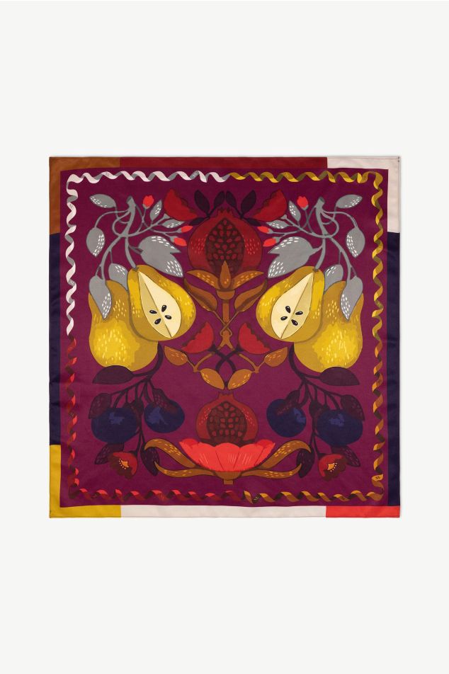 Fruit Print Satin Bandana