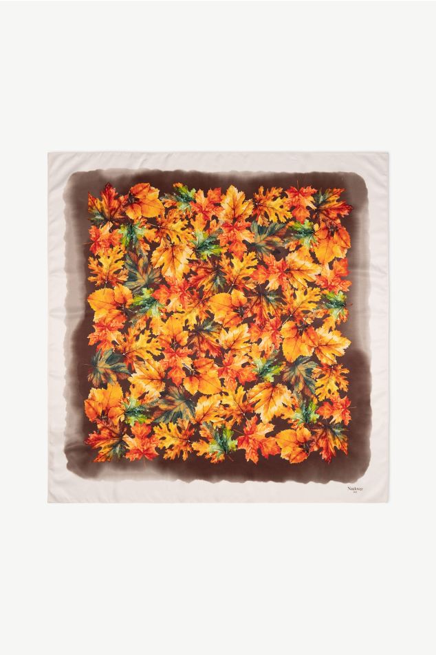 Watercolour Foliage Satin Carré Scarf