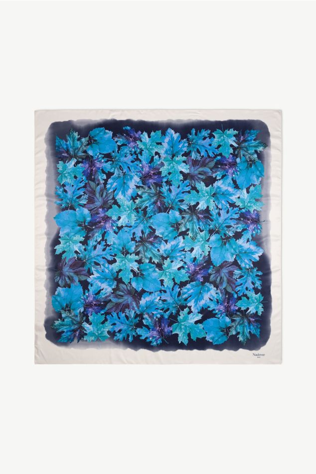 Watercolour Foliage Satin Grand Carré Scarf