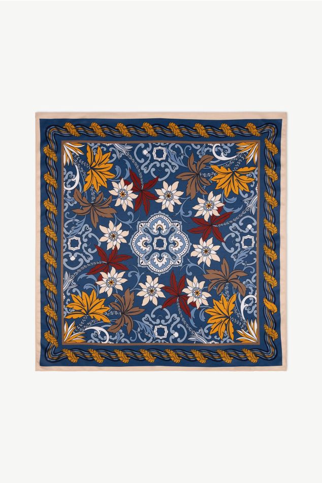 Ornamental Floral Satin Bandana