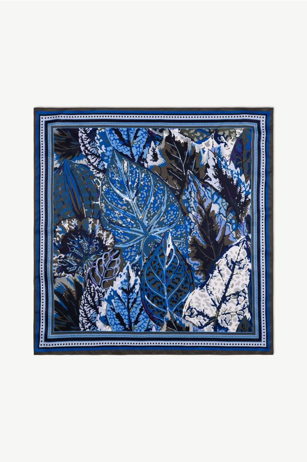Leaf Print Satin Bandana