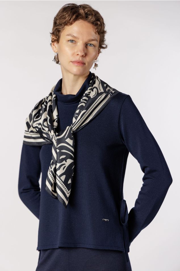 Paisley Print Satin Carré Scarf