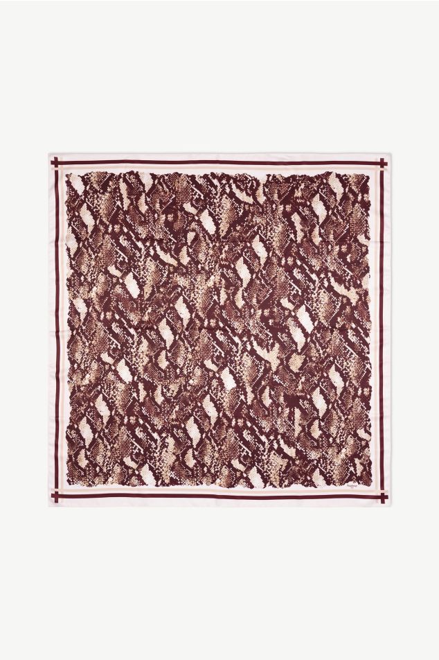 Animal Print Satin Carré Scarf