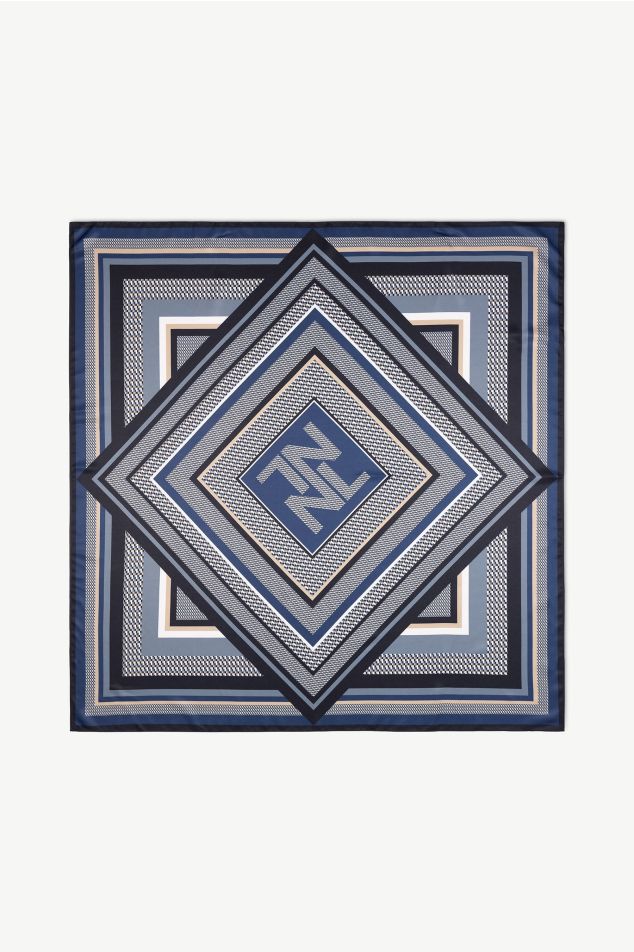 Logo Geometric Satin Carré Scarf