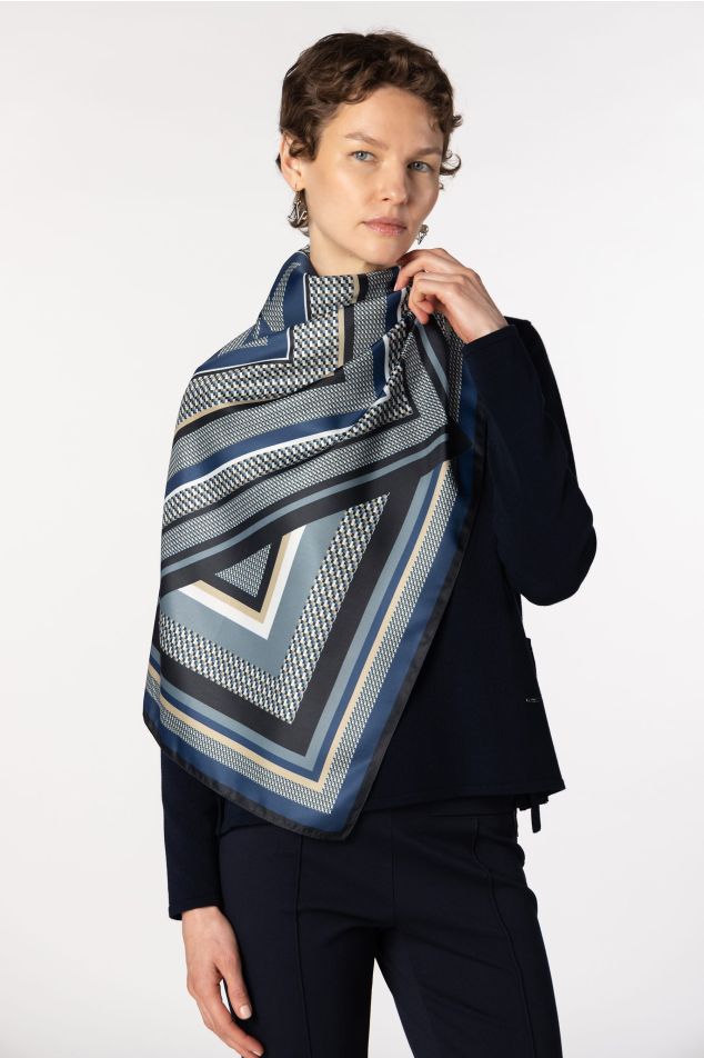 Logo Geometric Satin Carré Scarf