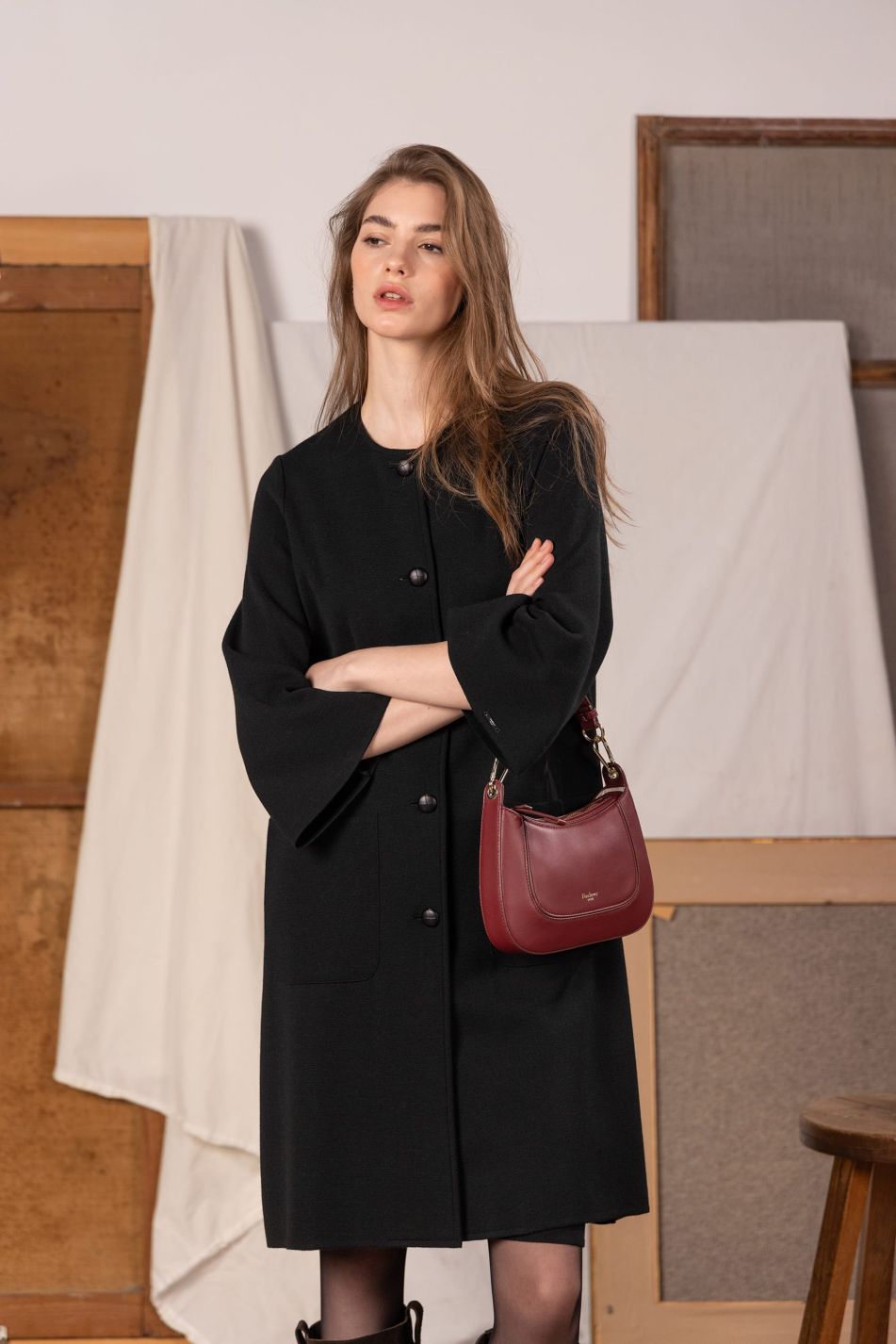Chaqueta de punto milano largo tres cuartos