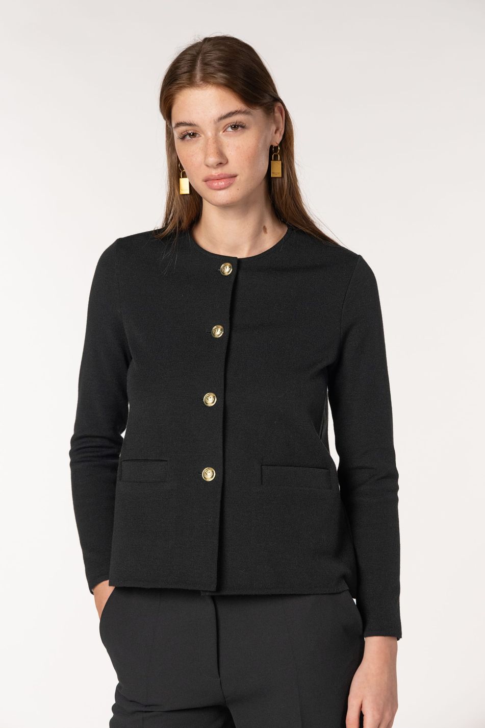 Chaqueta de punto Milano bolsillos de vivos