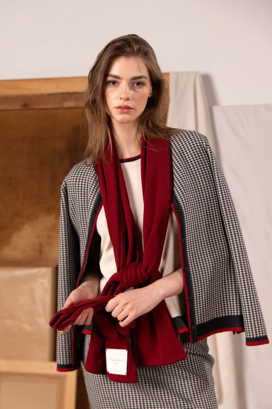 Wool Blend Knit Scarf