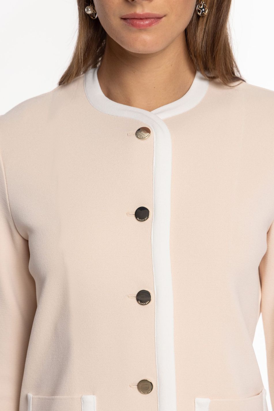 Knit Jacket with Contrast Trims
