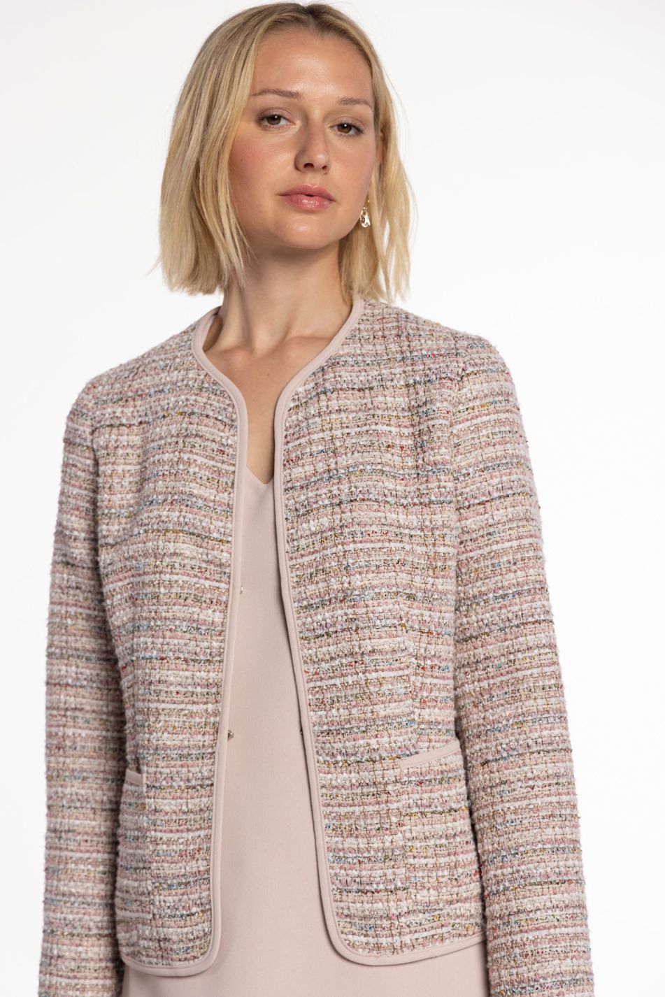Tweed Jacket with Contrast Trims