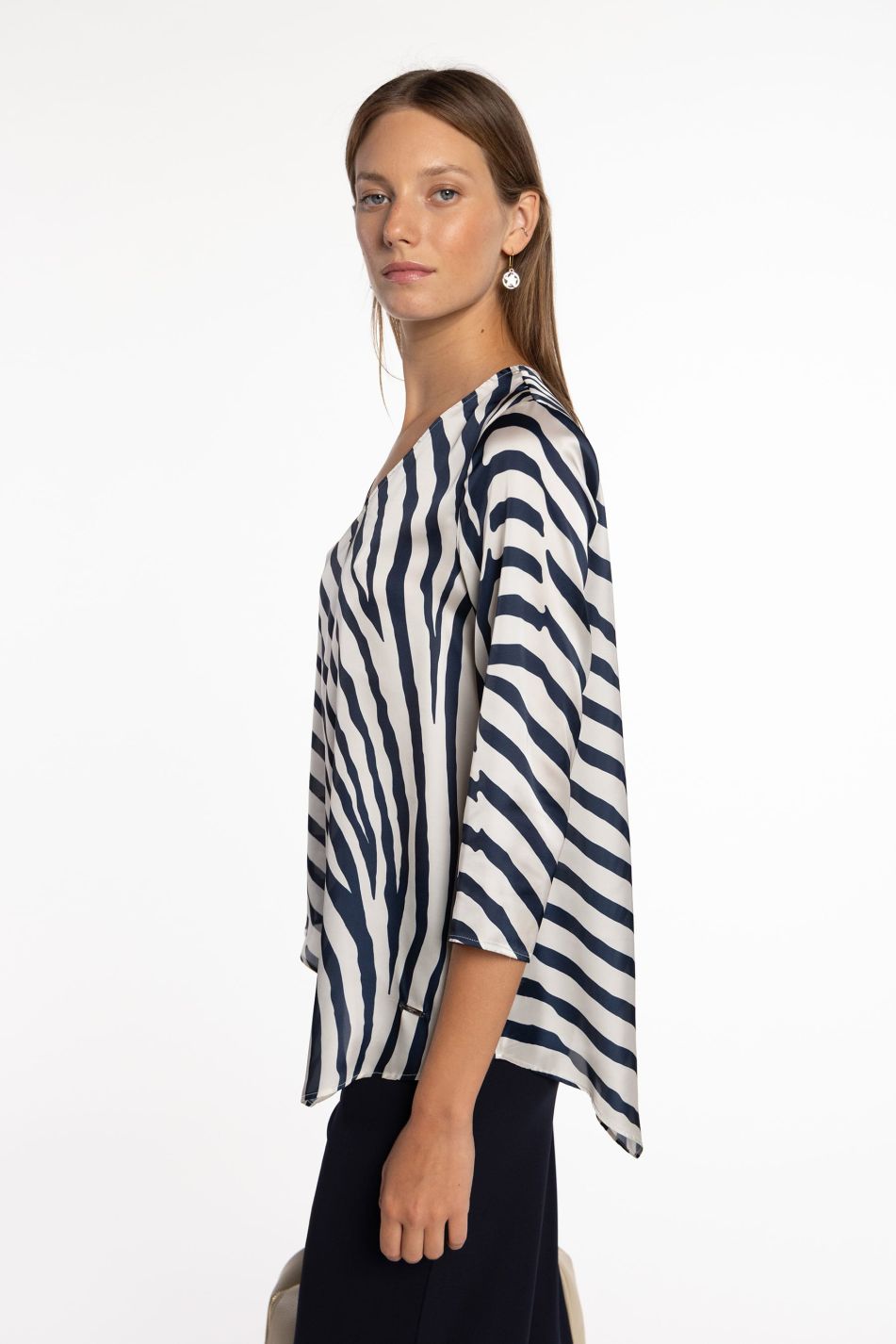 Animal Print Satin Blouse