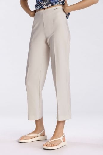 Stretch double-crepe pants
