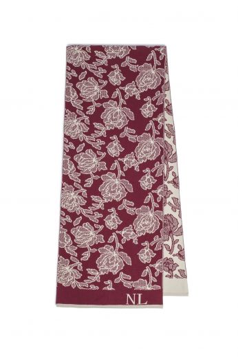 Floral jacquard-knit scarf