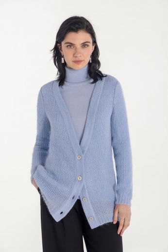 Mohair knitted cardigan