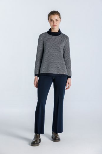 Soft wool-blend knit wide-leg pants